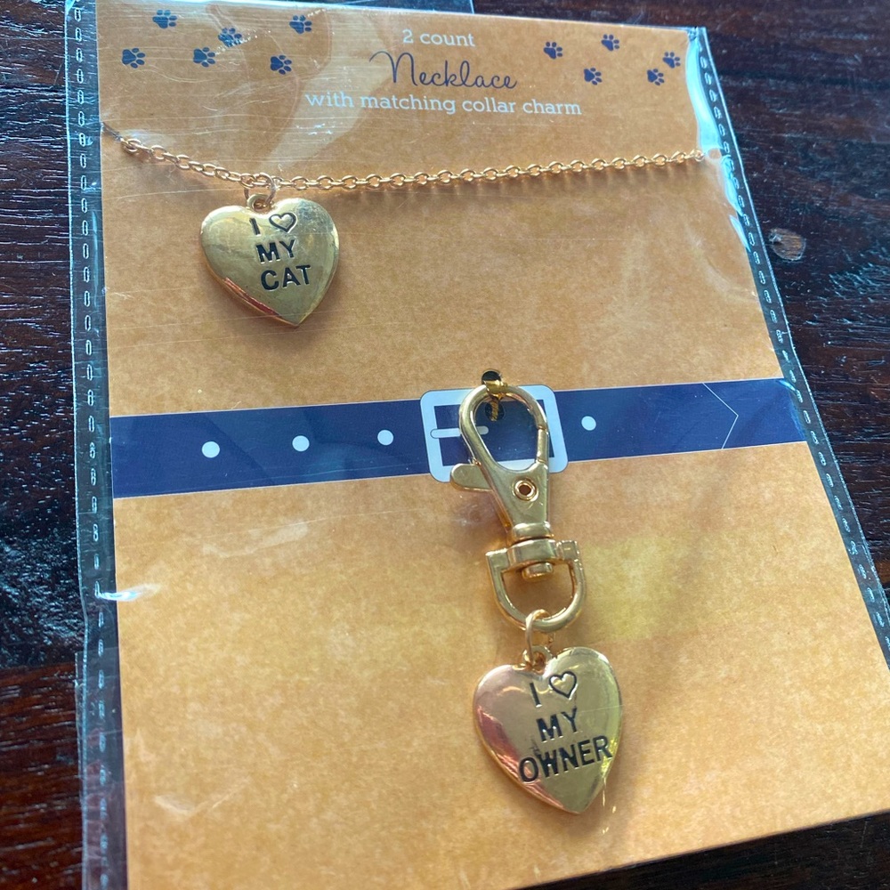 NWT - Cat Lover’s Necklace & Matching Collar Tag